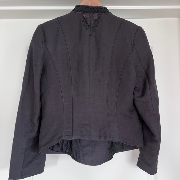 Embroidered Linen jacket, EUC, sz 10 - Picture 9 of 9